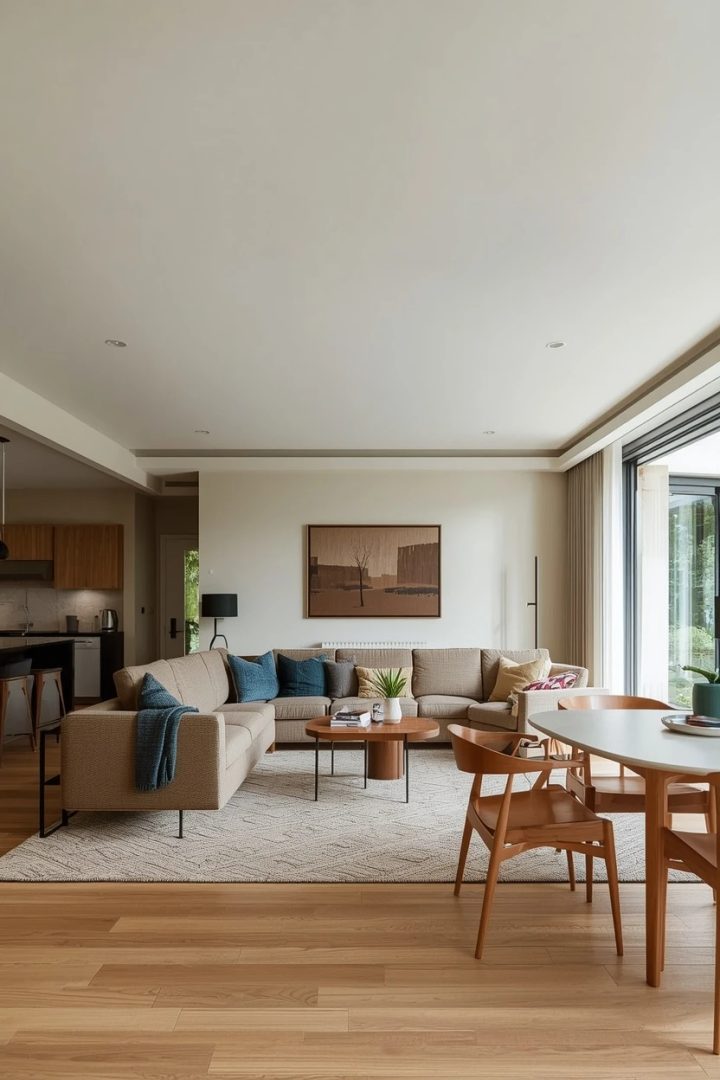 10. The Accent Color Thread Living Dining Room
