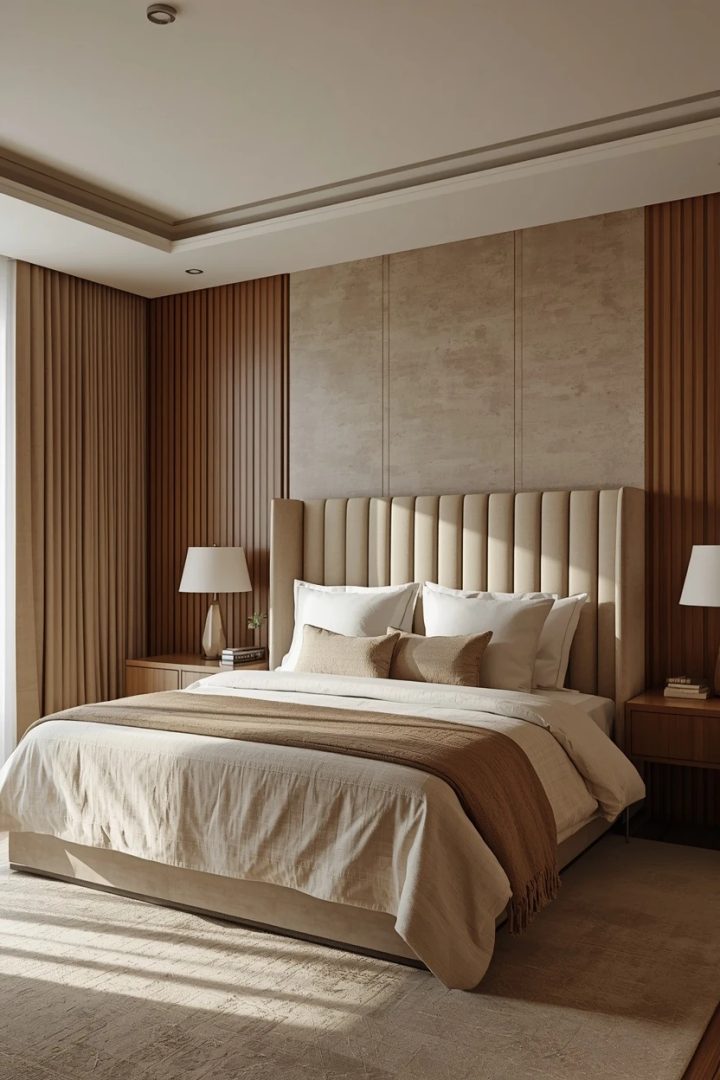 7. The Statement Headboard Modern Bedroom