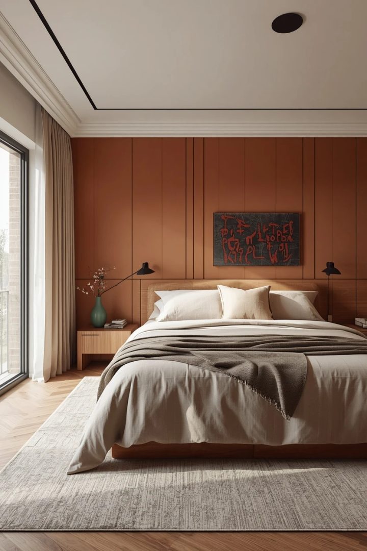 10. The Bold Accent Modern Bedroom