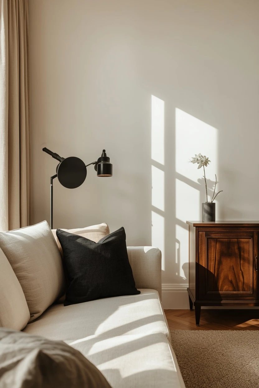 6. The Contrast Accent Living Room