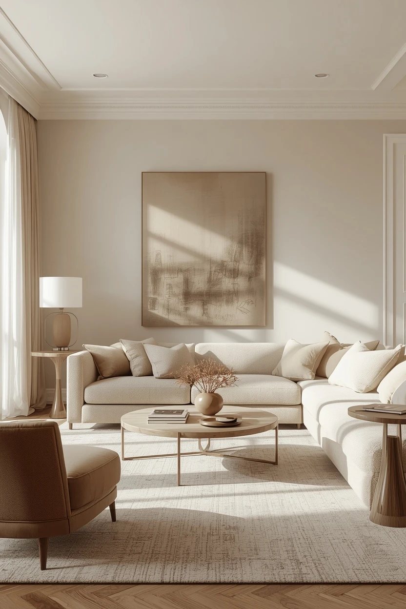 17. The Sophisticated Monochrome Neutral Living Room