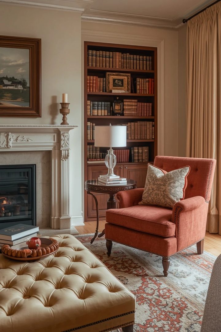8. The Tufted and Detailed Living Room