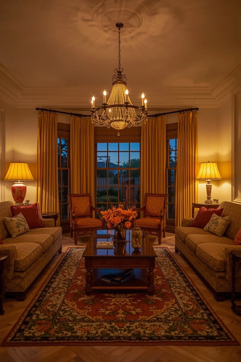 9. The Layered Lighting Living Room