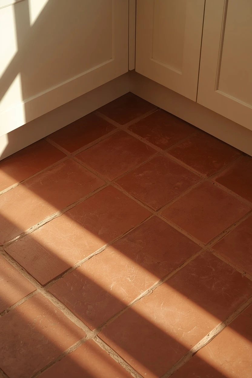 Idea 3: Handmade Terracotta Kitchen Floor