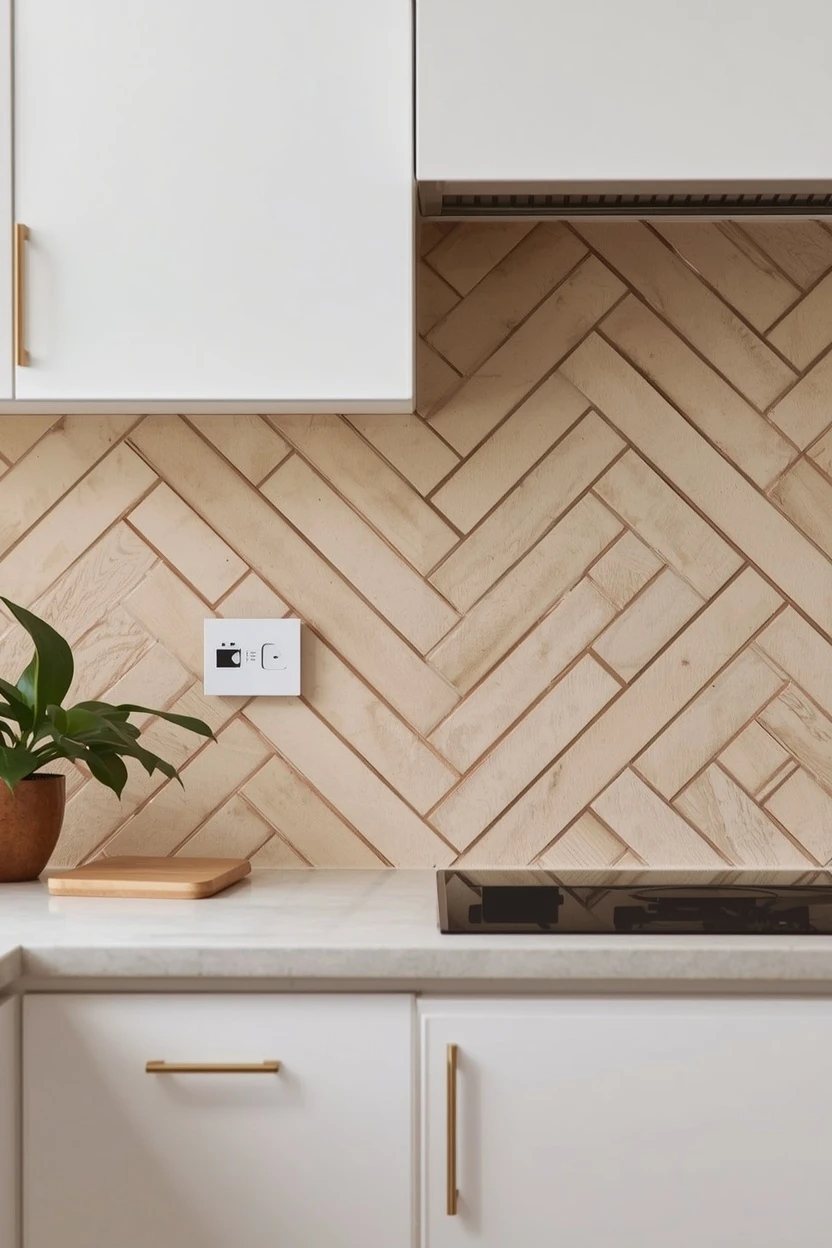 Idea 6: Herringbone Metro Backsplash