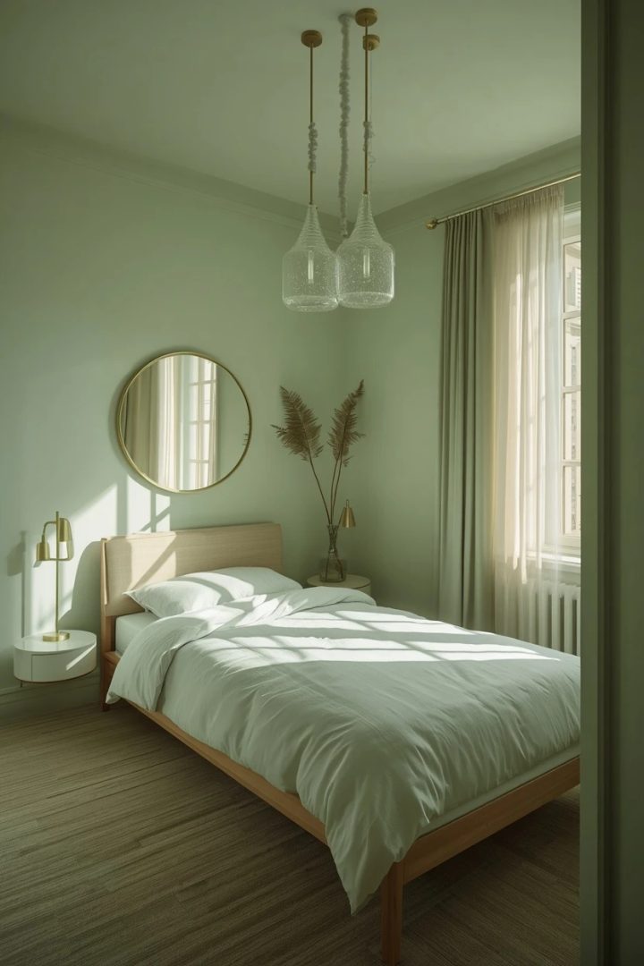 9. Use Sage Green to Open Up a Small Bedroom
