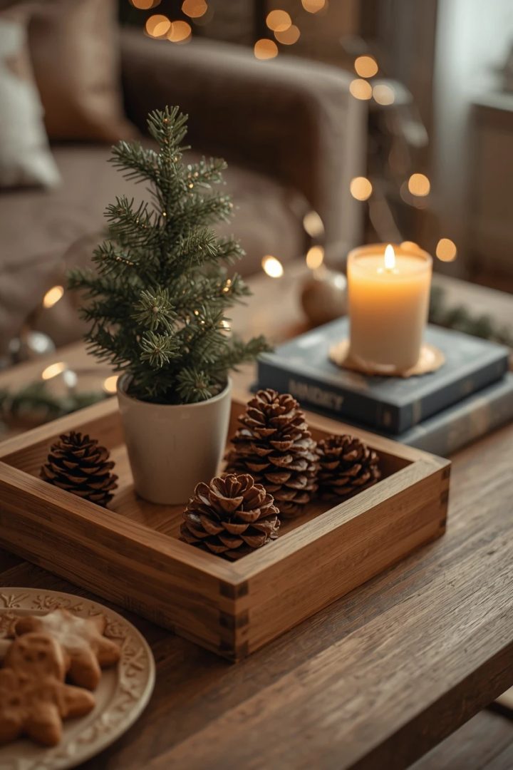7. Create a Festive Coffee Table Vignette