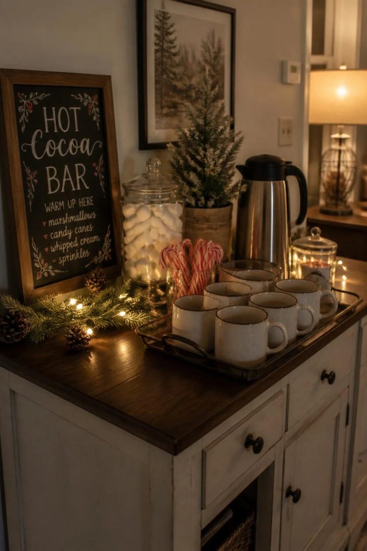 9. Set Up a Cozy Hot Drinks Station