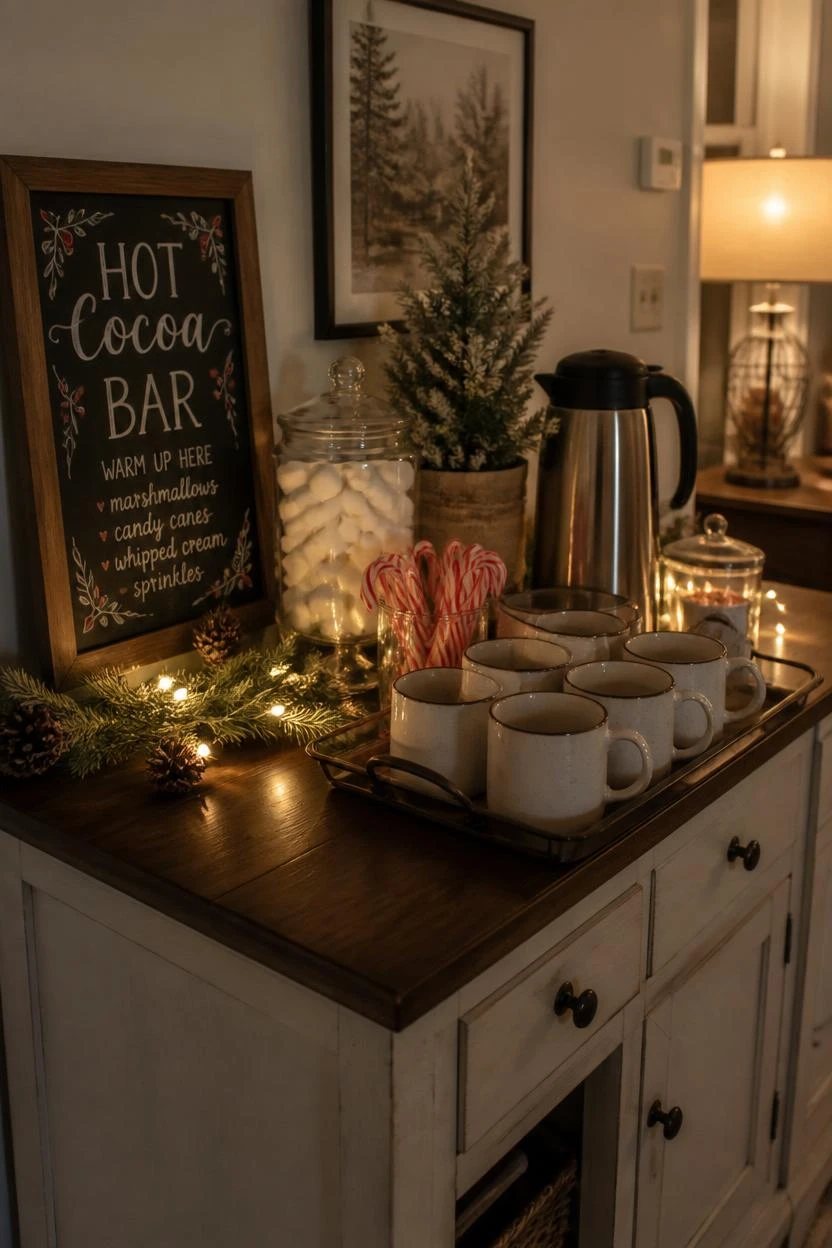 9. Set Up a Cozy Hot Drinks Station