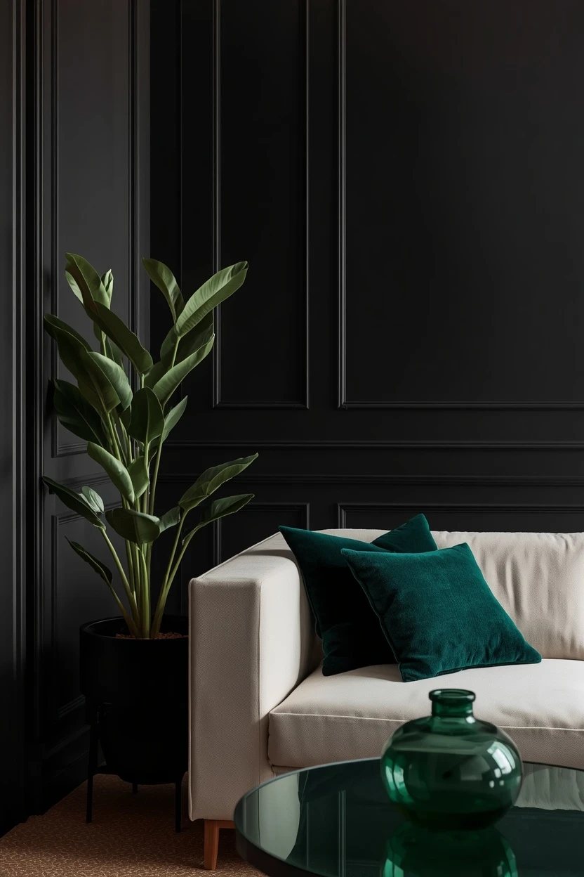 8. Black with Bold Colour Accent