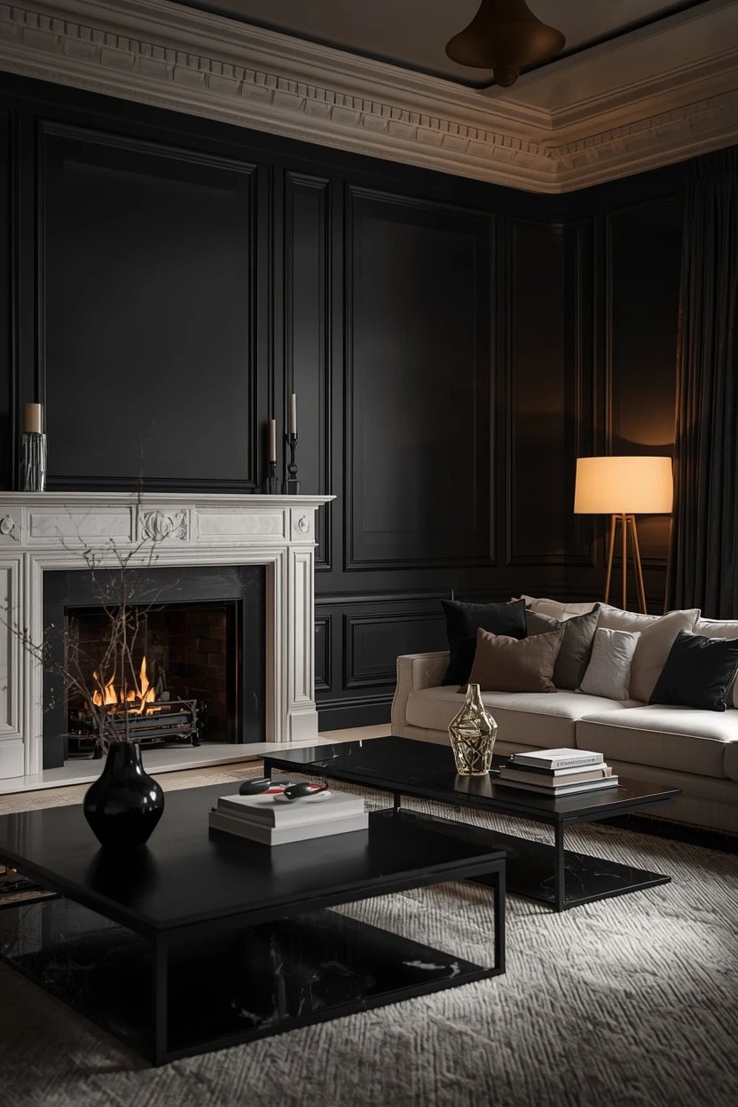 16. Black with Marble and Stone