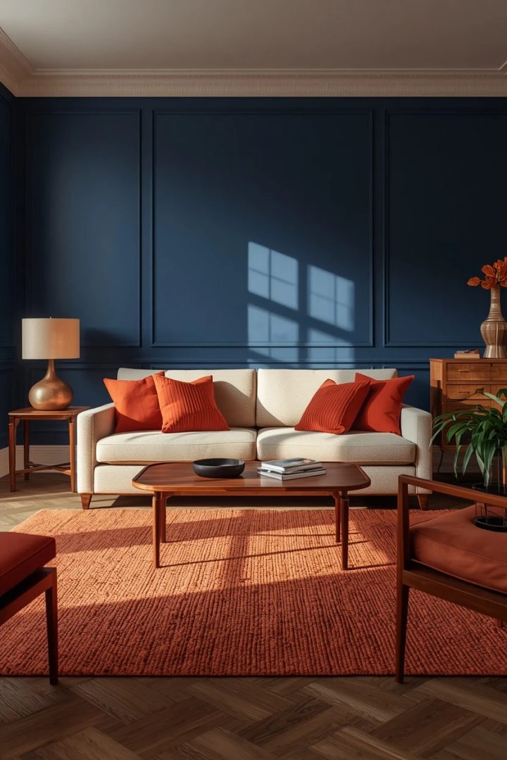 8. Blue and Terracotta Bold Mix