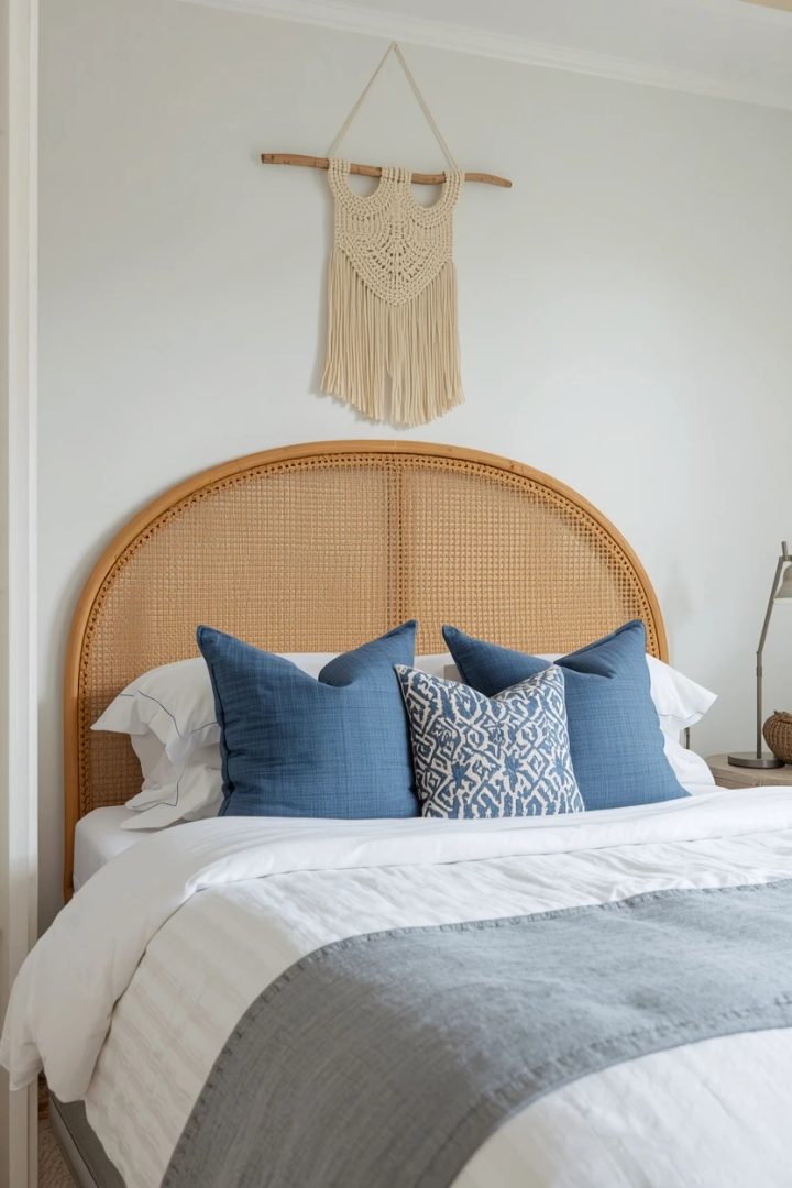 3. A Rattan or Wicker Headboard