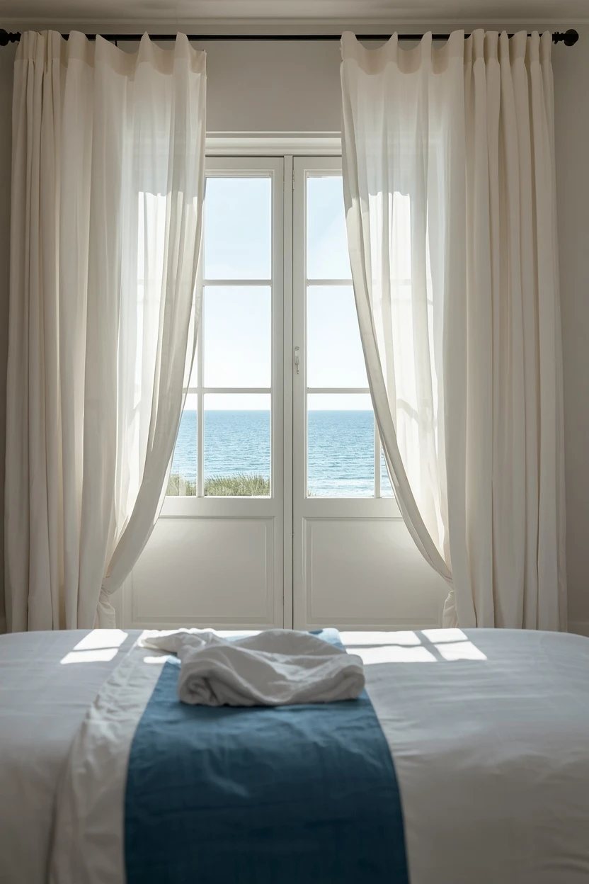 7. Sheer White Curtains for a Breezy Look
