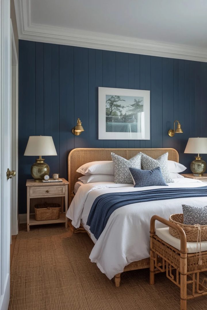 11. A Navy Accent Wall with White