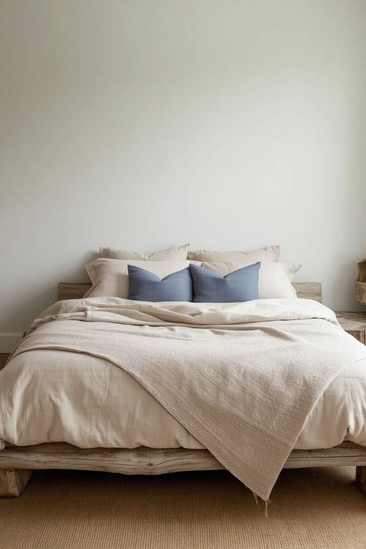 13. Linen Bedding in Sandy Neutral Tones