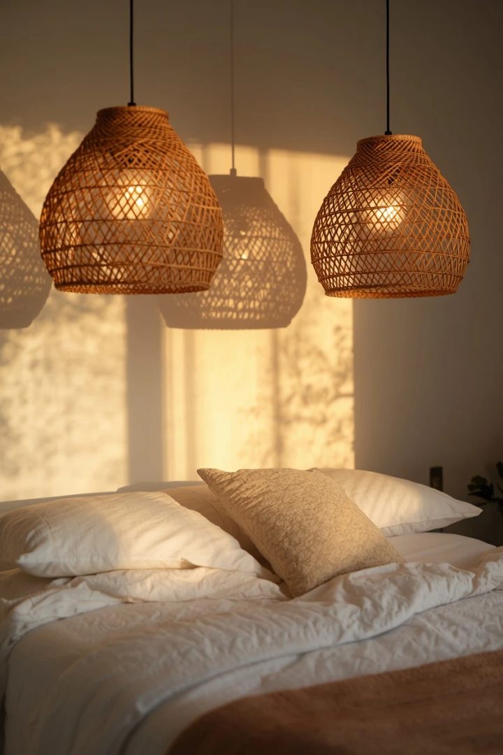 15. Coastal Lighting β Rope and Rattan Shades