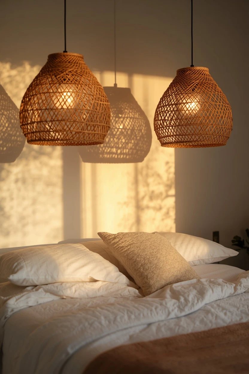15. Coastal Lighting β Rope and Rattan Shades