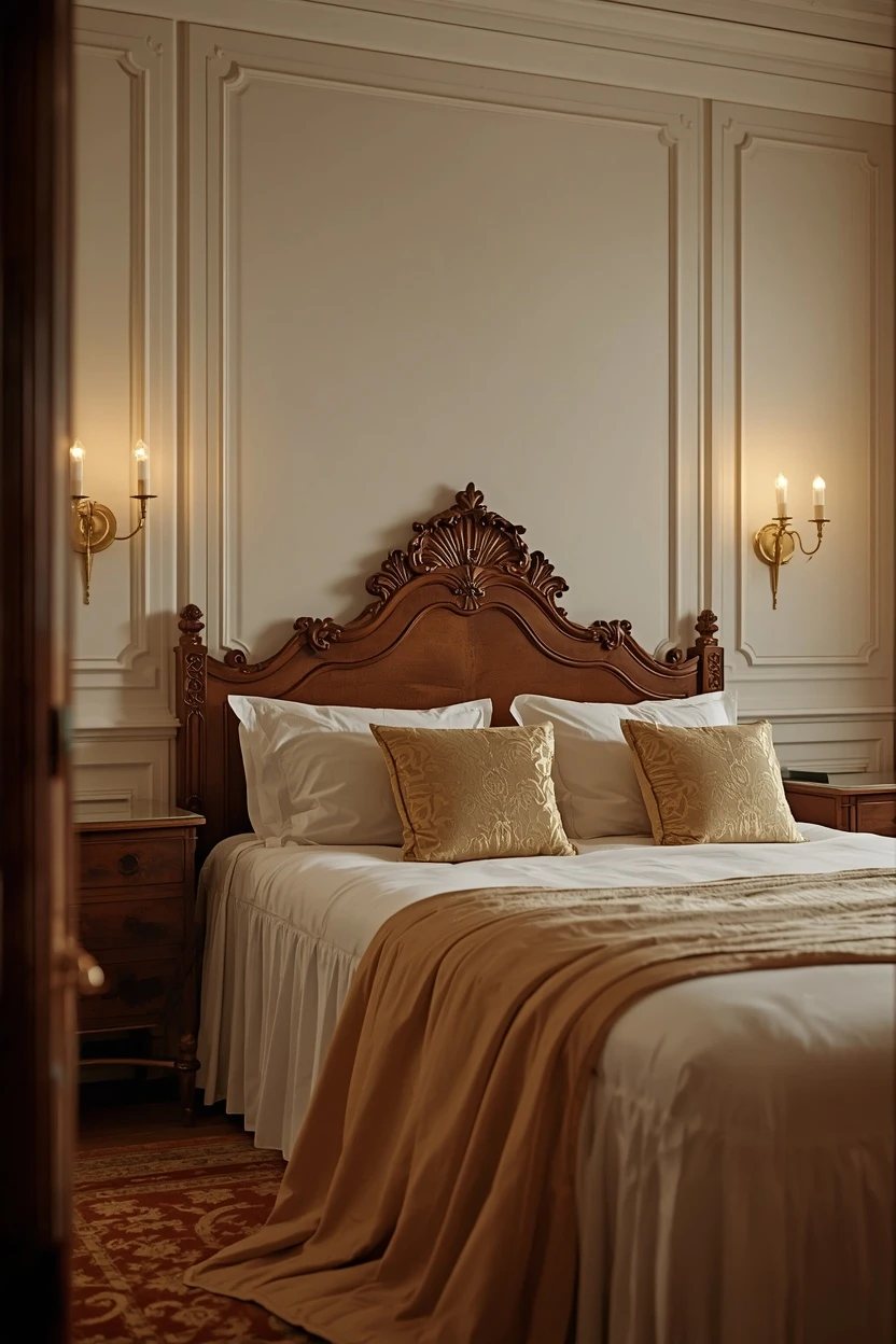 1. Warm White and Champagne with Dark Brown