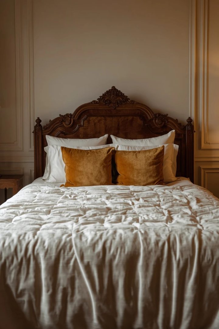 4. Ivory and Velvet Bedding
