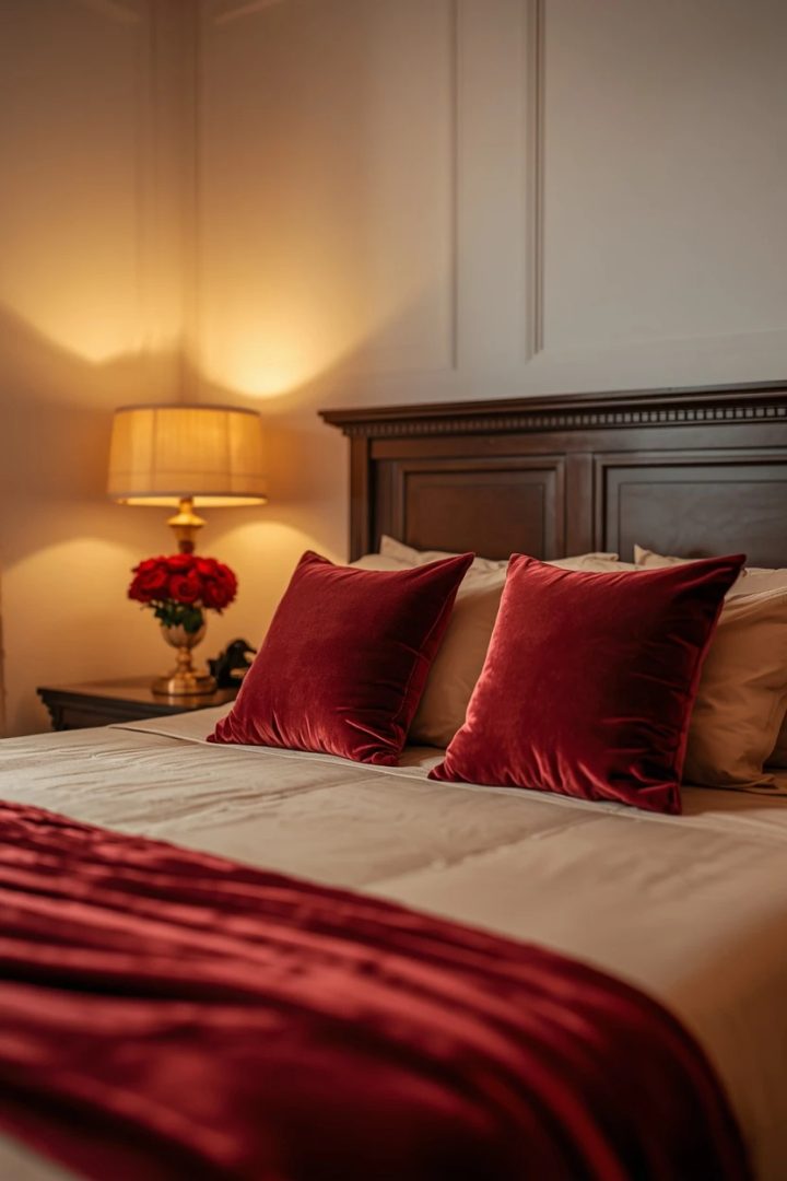 5. Deep Red or Burgundy as a Romantic Accent