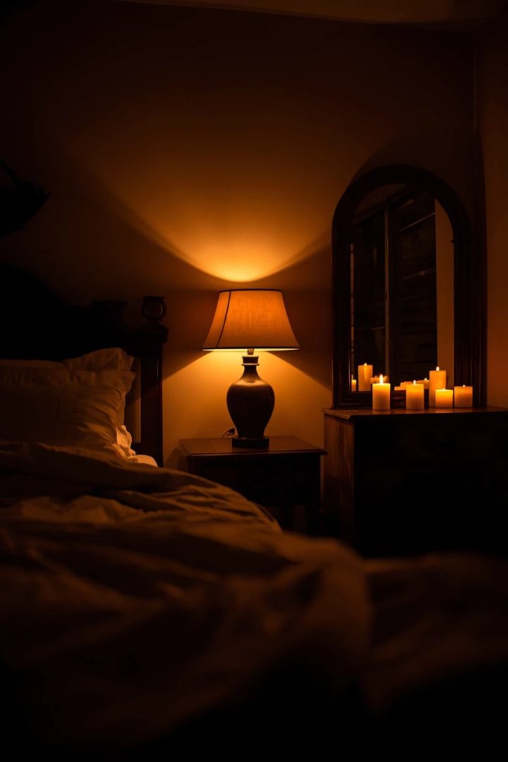 6. Warm Romantic Bedroom Lighting