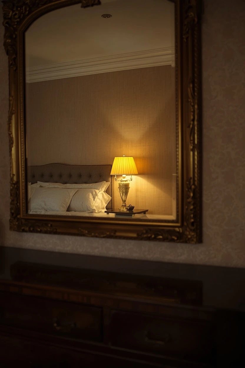 8. Mirrored Accents Brightening a Marriage Bedroom