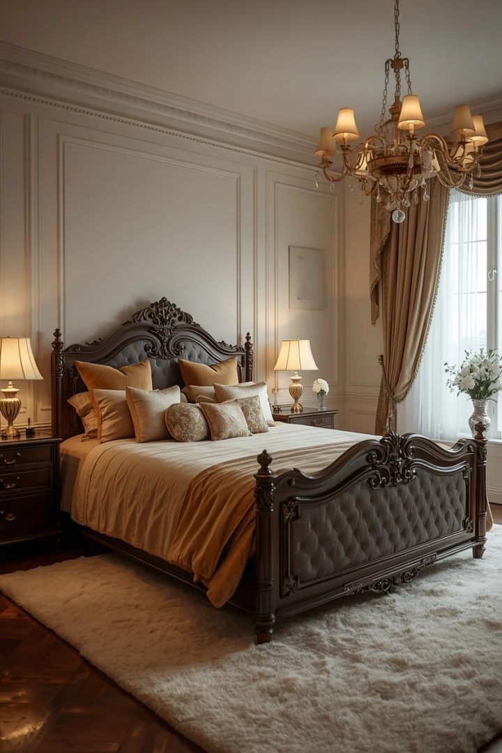 15. The Complete Marriage Bedroom with Dark Brown Furniture