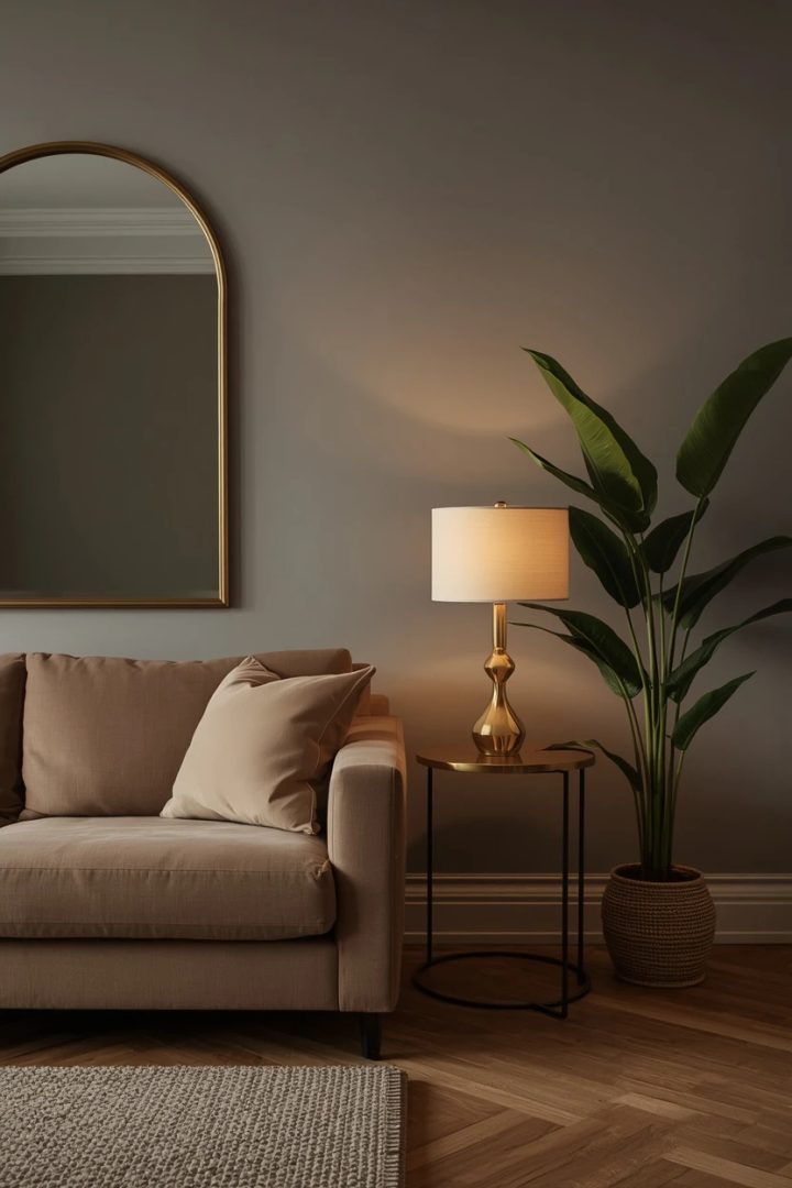 11. Mushroom and Warm Grey Living Room