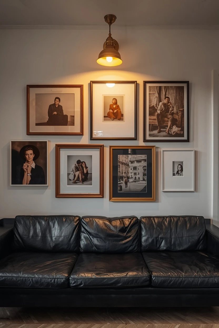 2. Gallery Wall Behind the Sofa for Visual Lift