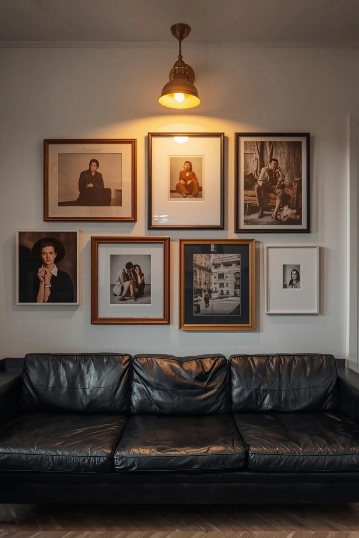 2. Gallery Wall Behind the Sofa for Visual Lift