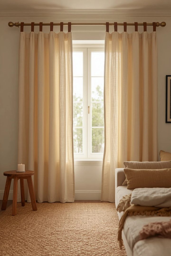12. Tab-Top Curtains With Fabric Loop Detail