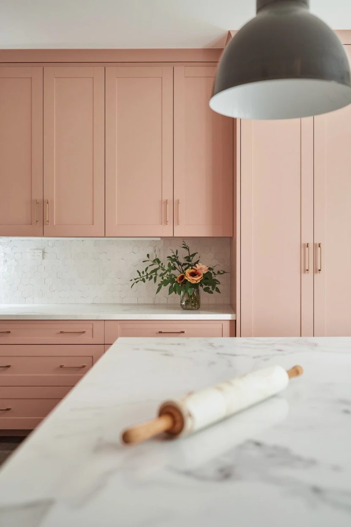 13. Blush Pink Cabinets for Soft Modern Kitchen Color Scheme Ideas