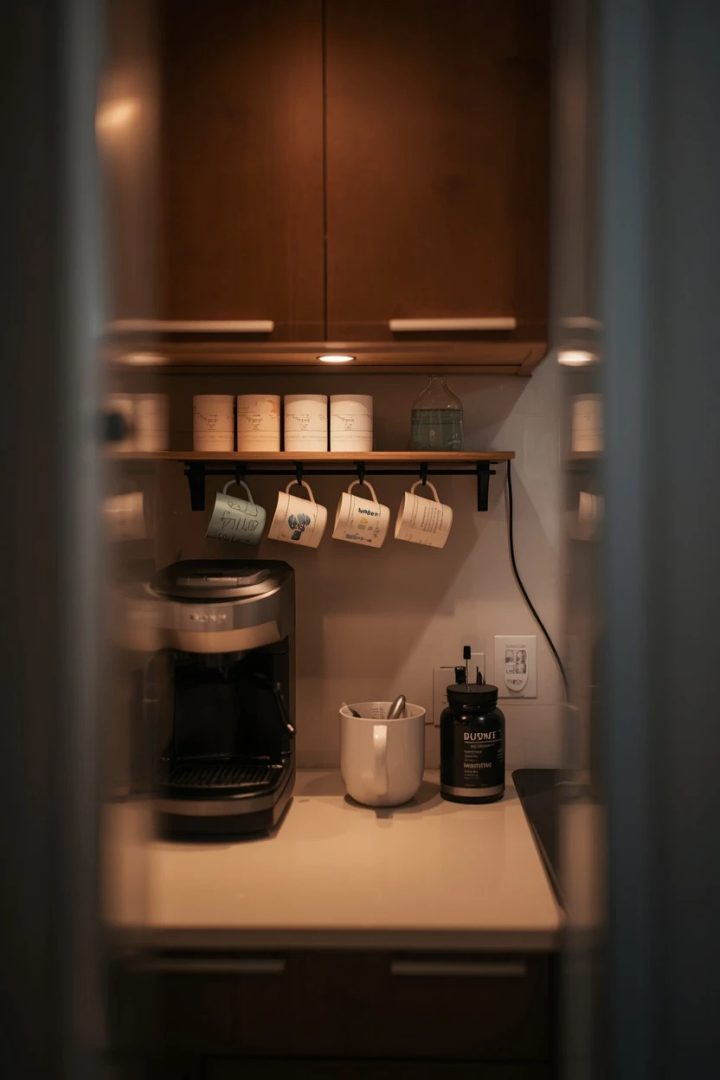 8. An Under-Cabinet Coffee Station
