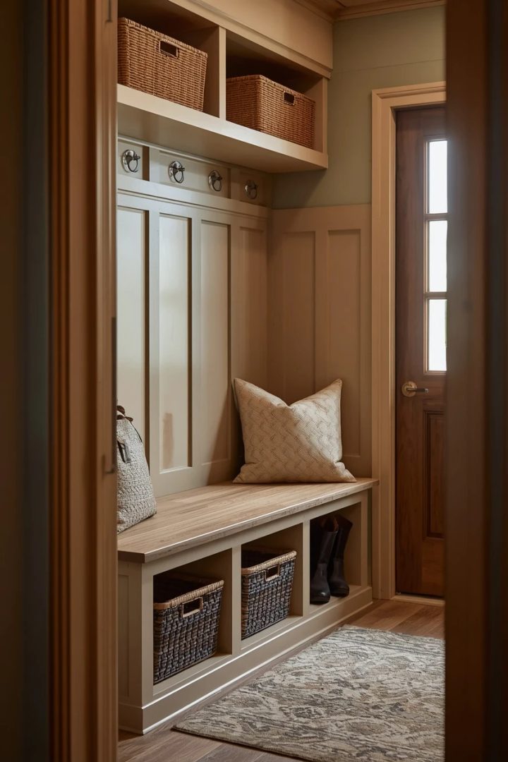 1. A Built-In Bench with Storage