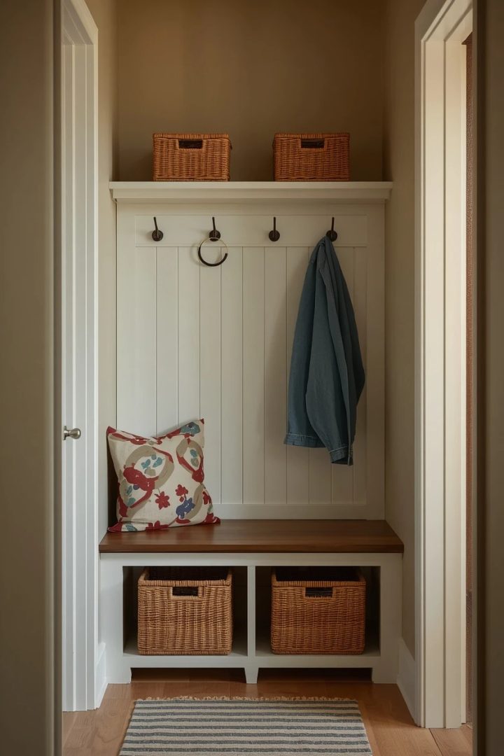 11. A Mudroom Nook in a Hallway