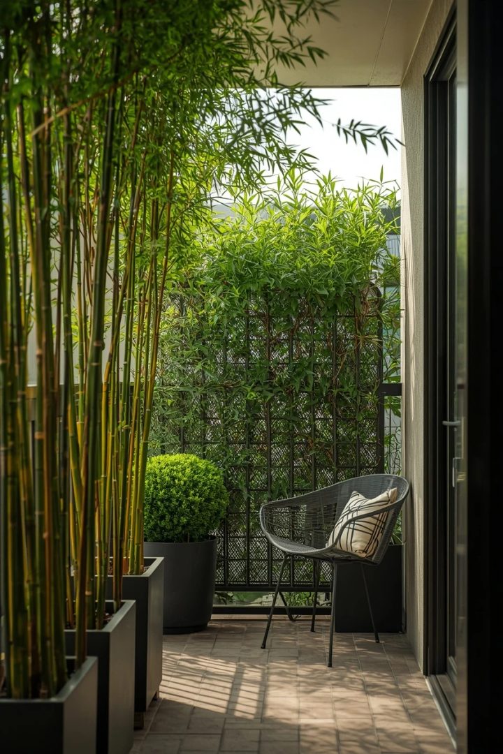 10. Privacy Screening with Plants or Bamboo