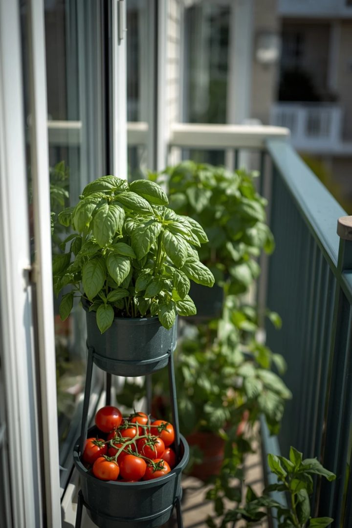 13. A Balcony Herb and Vegetable Garden