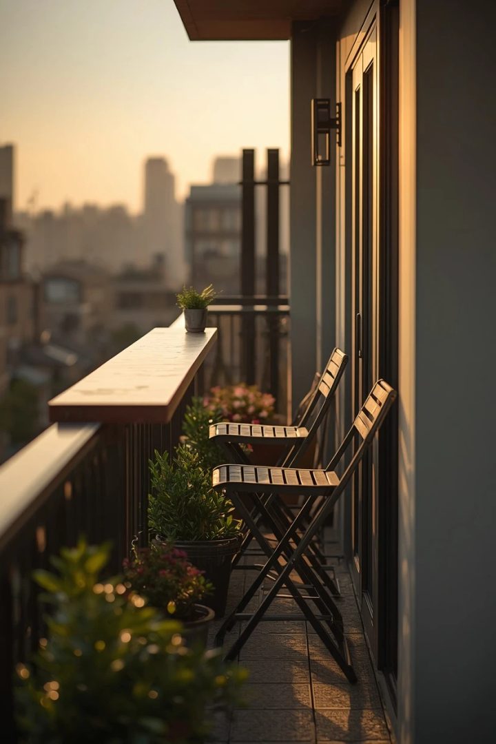 17. A Bar-Height Ledge and Stools