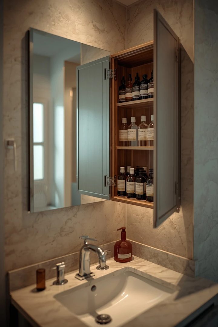 9. A Mirrored Medicine Cabinet