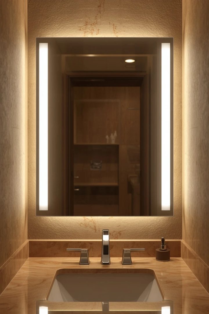 13. A Mirror with Integrated Sconces