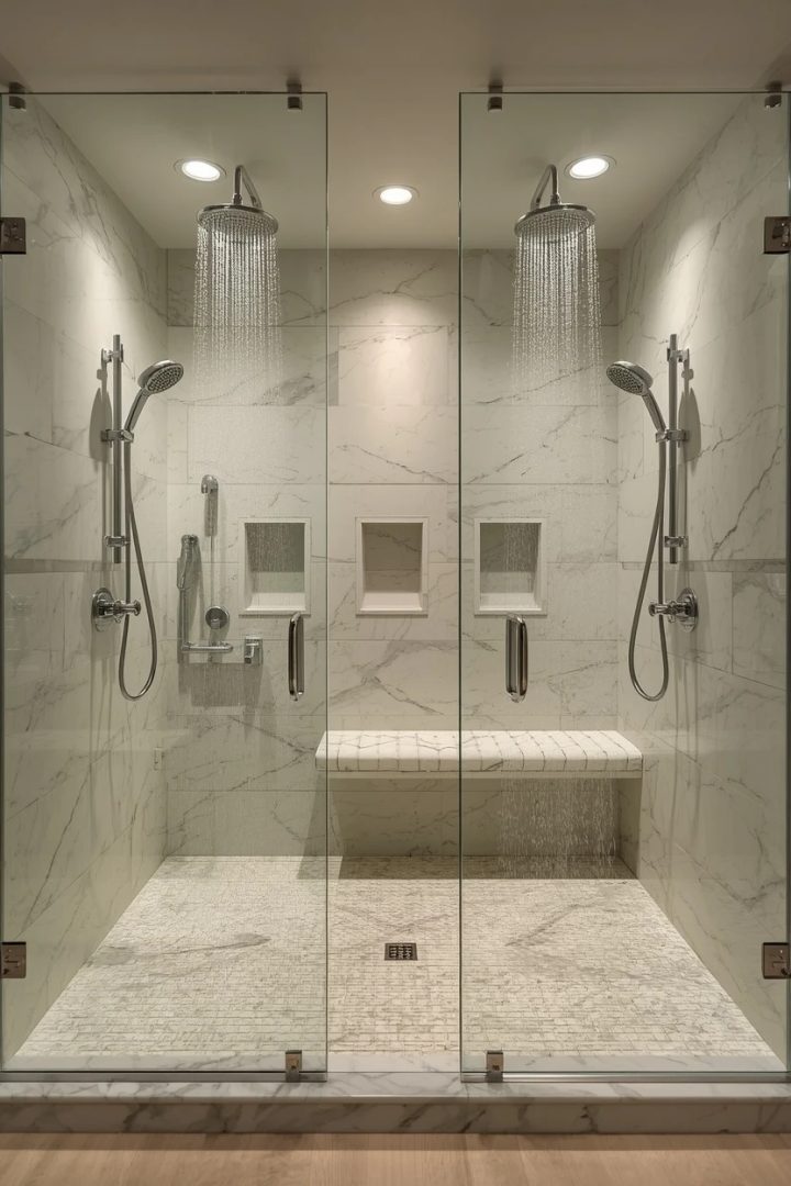 2. A Walk-In Double Shower