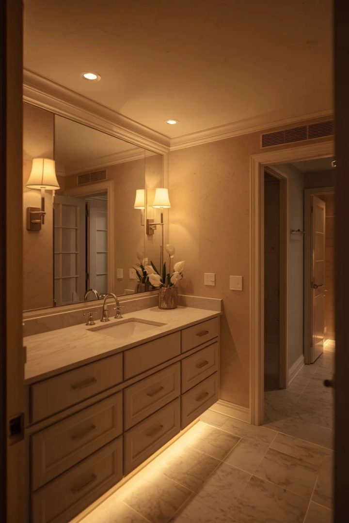 7. Warm Layered Lighting