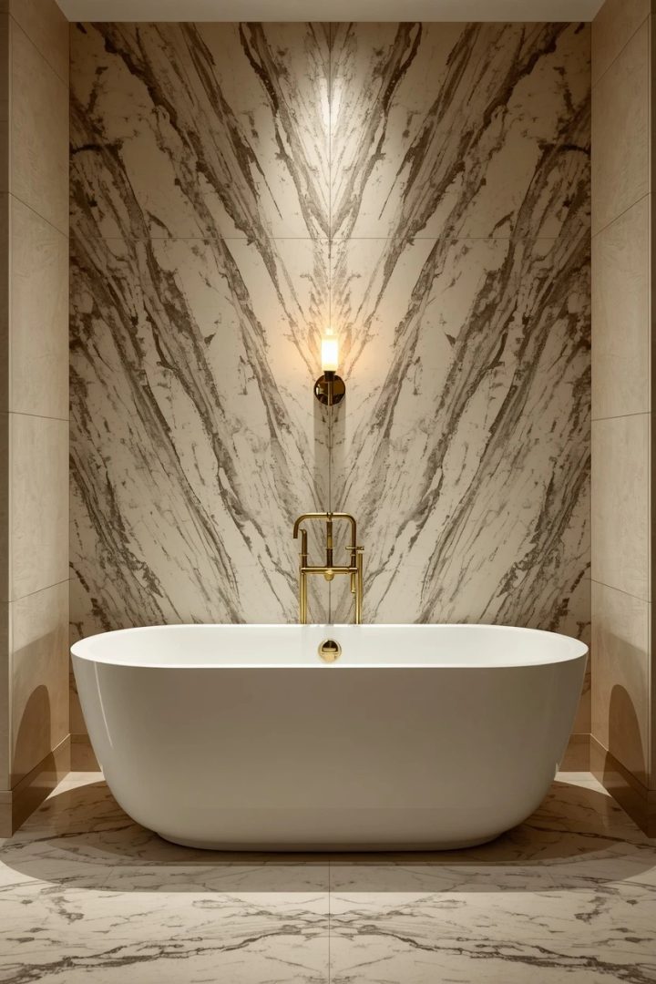 10. A Feature Wall Behind the Tub