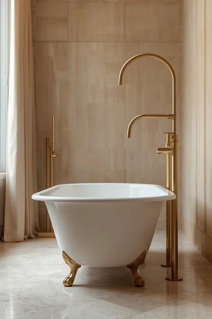 11. A Statement Tub Filler for a Master Bathroom