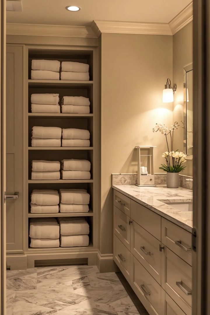 12. Built-In Storage and a Linen Tower