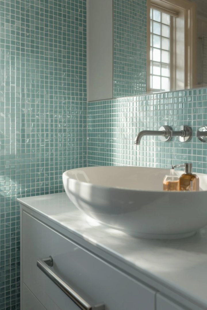 3. A Mosaic Tile Backsplash