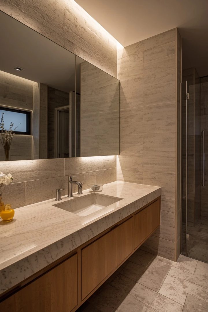 7. A Continuous Countertop-to-Wall Backsplash