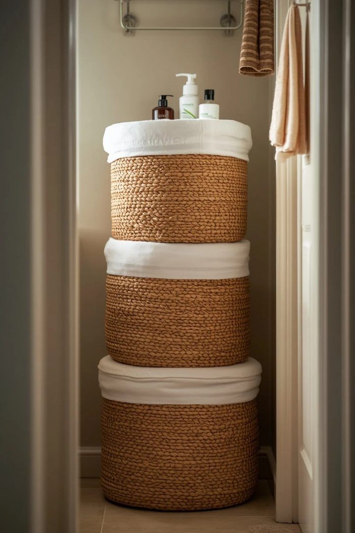 6. Woven Baskets for Open Storage