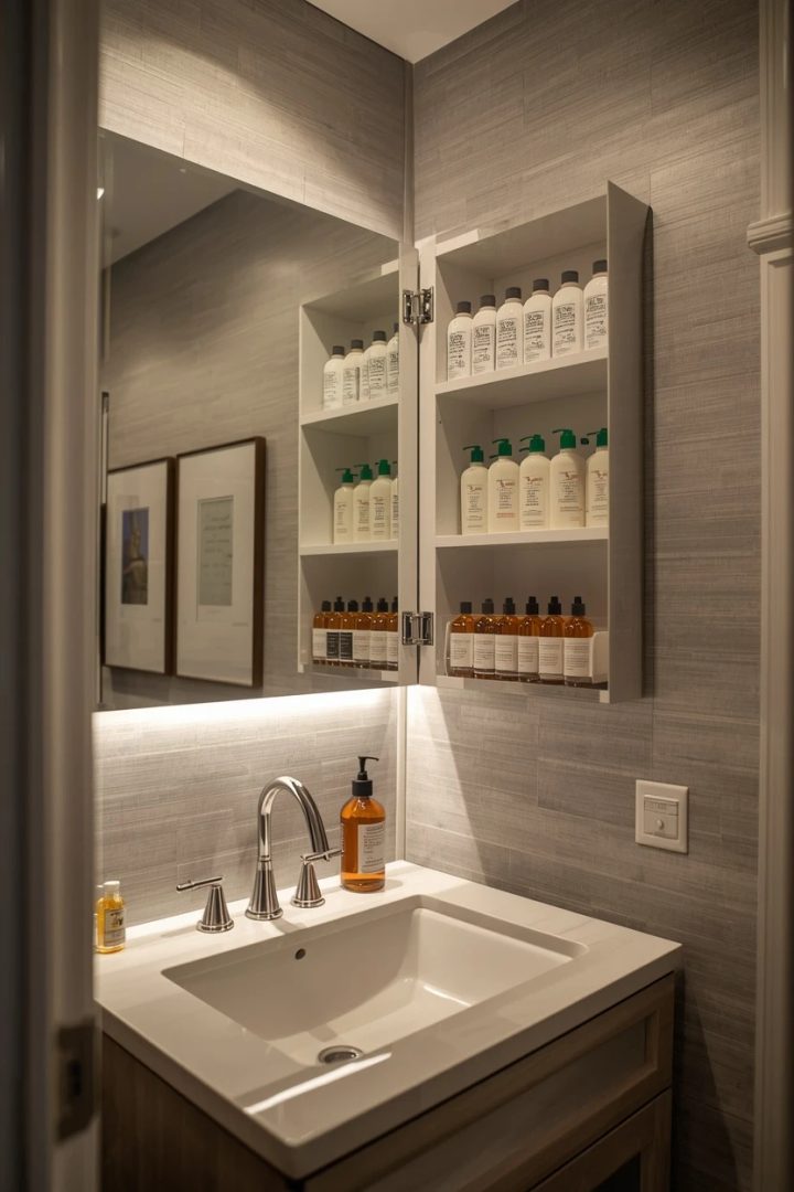 7. A Mirrored Medicine Cabinet